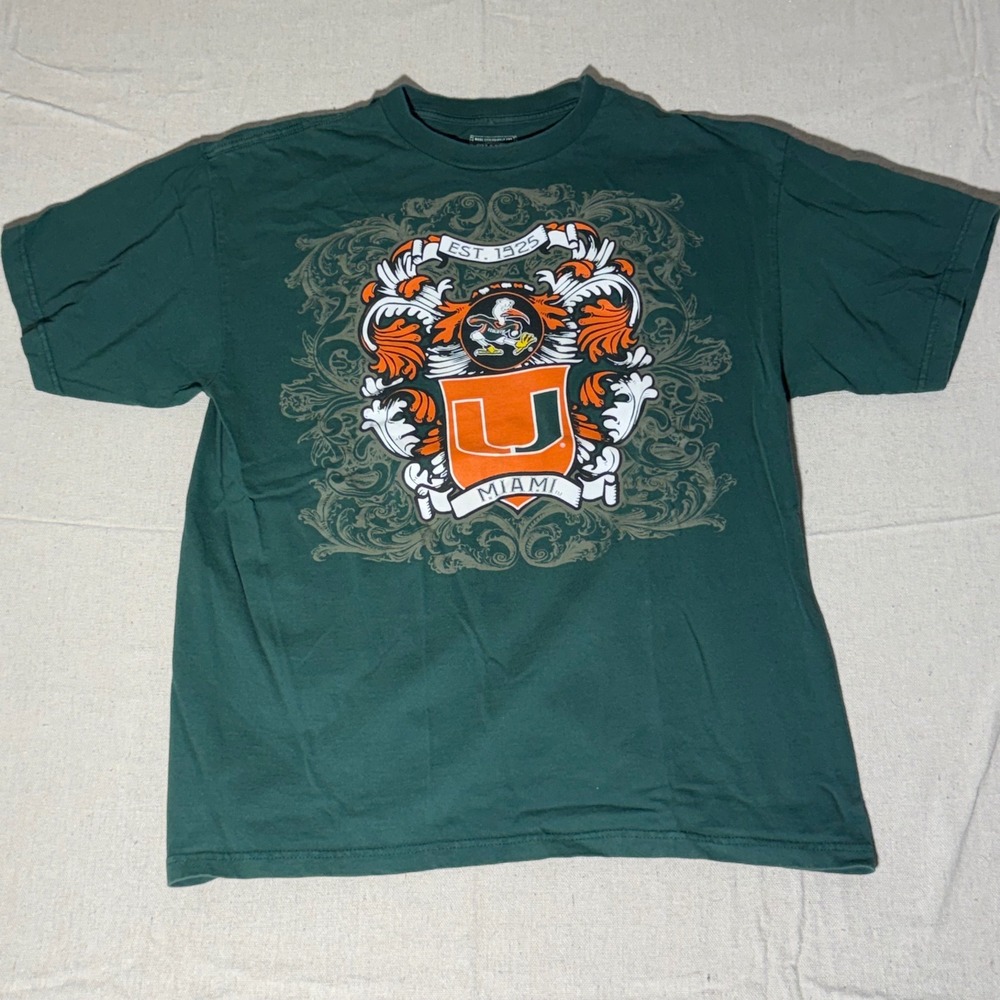 Miami Hurricanes University of Miami T-Shirt Green Mens Large Champs Sports